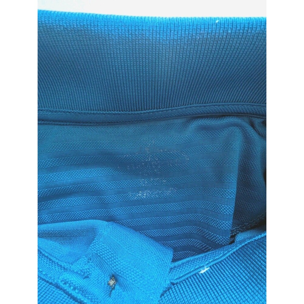 PGA Tour Polo Shirt Mens XL Blue Short Sleeve Three Button Collar Blue Stripes - Picture 9 of 13